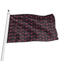 Pink Tyrannosaurus Fossil Pattern Print Flag