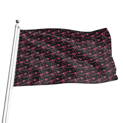Pink Tyrannosaurus Fossil Pattern Print Flag