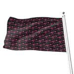 Pink Tyrannosaurus Fossil Pattern Print Flag