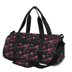 Pink Tyrannosaurus Fossil Pattern Print Gym Bag