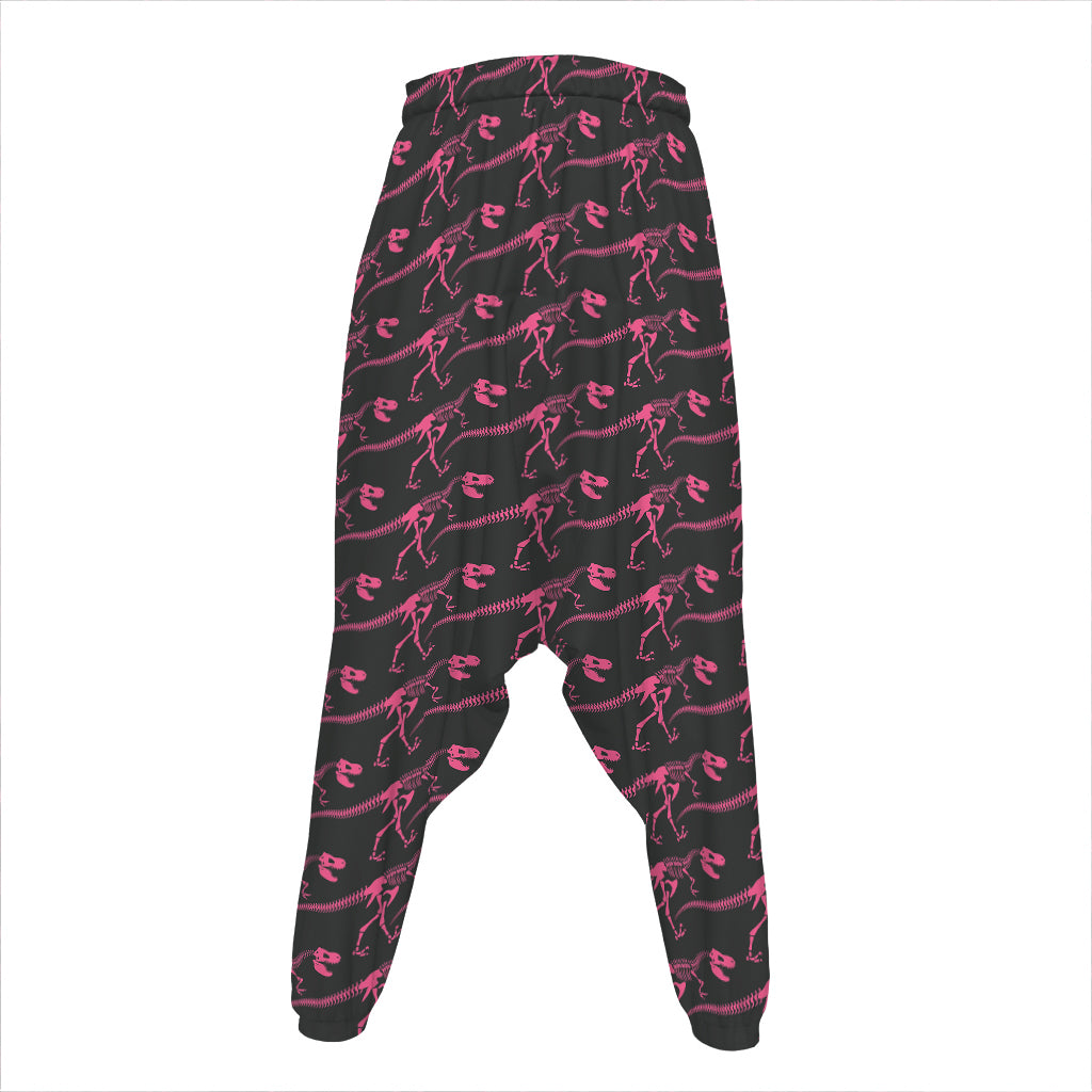 Pink Tyrannosaurus Fossil Pattern Print Hammer Pants