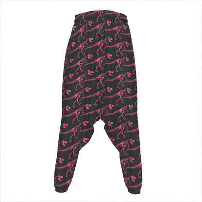 Pink Tyrannosaurus Fossil Pattern Print Hammer Pants
