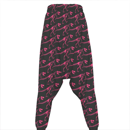Pink Tyrannosaurus Fossil Pattern Print Hammer Pants