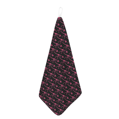 Pink Tyrannosaurus Fossil Pattern Print Hand Towel