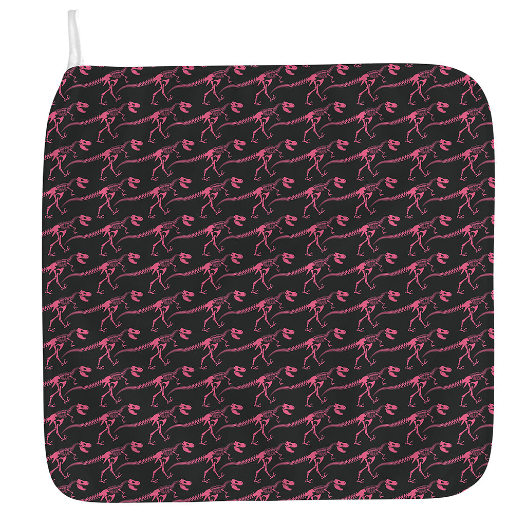 Pink Tyrannosaurus Fossil Pattern Print Hand Towel