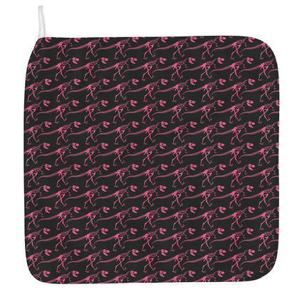 Pink Tyrannosaurus Fossil Pattern Print Hand Towel