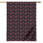 Pink Tyrannosaurus Fossil Pattern Print House Flag