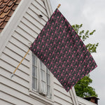 Pink Tyrannosaurus Fossil Pattern Print House Flag