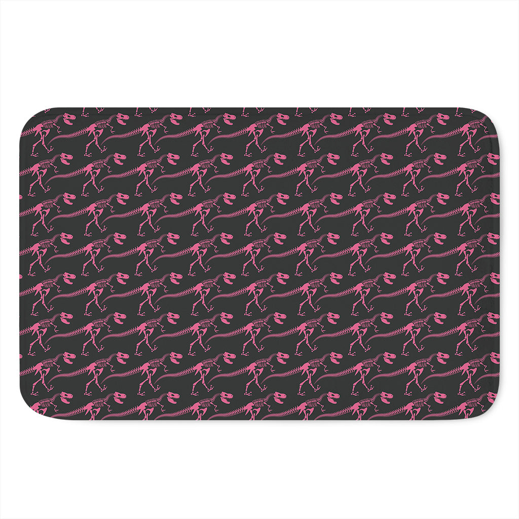 Pink Tyrannosaurus Fossil Pattern Print Indoor Door Mat