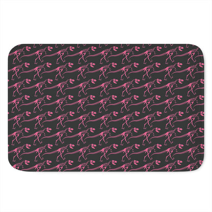 Pink Tyrannosaurus Fossil Pattern Print Indoor Door Mat
