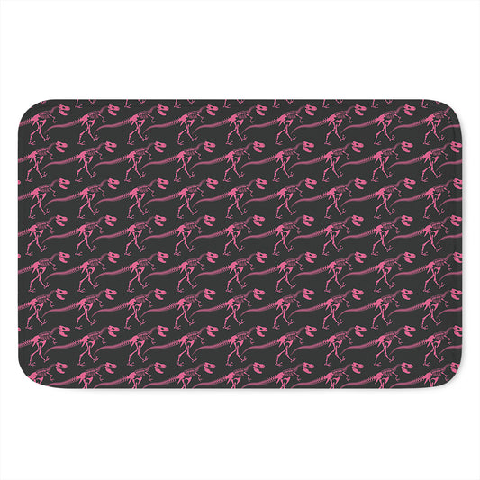 Pink Tyrannosaurus Fossil Pattern Print Indoor Door Mat