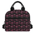 Pink Tyrannosaurus Fossil Pattern Print Insulated Lunch Bag
