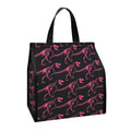 Pink Tyrannosaurus Fossil Pattern Print Insulated Lunch Tote