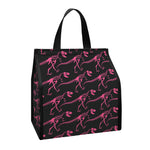 Pink Tyrannosaurus Fossil Pattern Print Insulated Lunch Tote