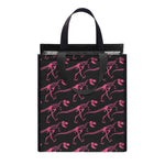 Pink Tyrannosaurus Fossil Pattern Print Insulated Lunch Tote