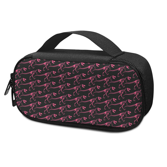 Pink Tyrannosaurus Fossil Pattern Print Insulin Cooler Travel Case