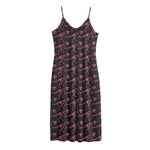 Pink Tyrannosaurus Fossil Pattern Print Jersey Midi Cami Dress