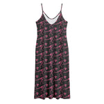 Pink Tyrannosaurus Fossil Pattern Print Jersey Midi Cami Dress