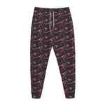 Pink Tyrannosaurus Fossil Pattern Print Jogger Pants