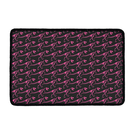 Pink Tyrannosaurus Fossil Pattern Print Kitchen Mat