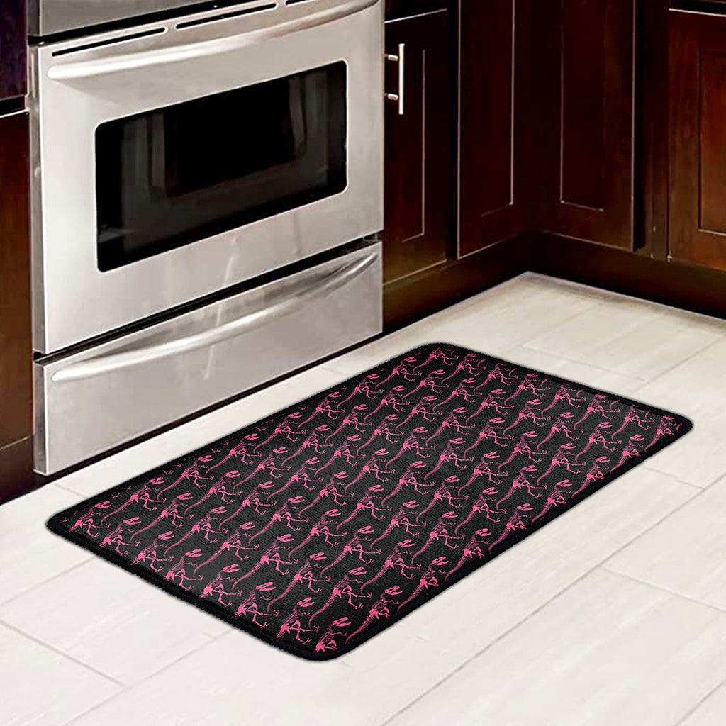 Pink Tyrannosaurus Fossil Pattern Print Kitchen Mat