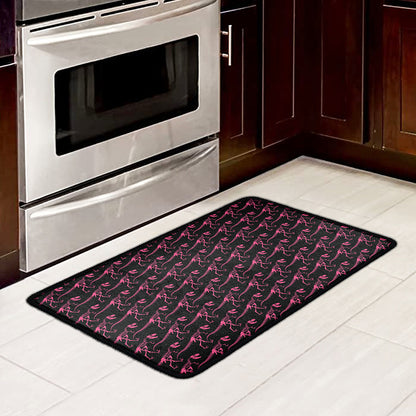 Pink Tyrannosaurus Fossil Pattern Print Kitchen Mat
