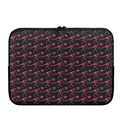 Pink Tyrannosaurus Fossil Pattern Print Laptop Sleeve