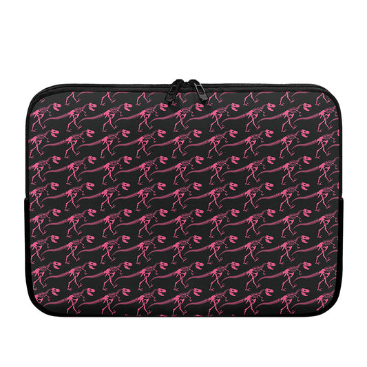 Pink Tyrannosaurus Fossil Pattern Print Laptop Sleeve