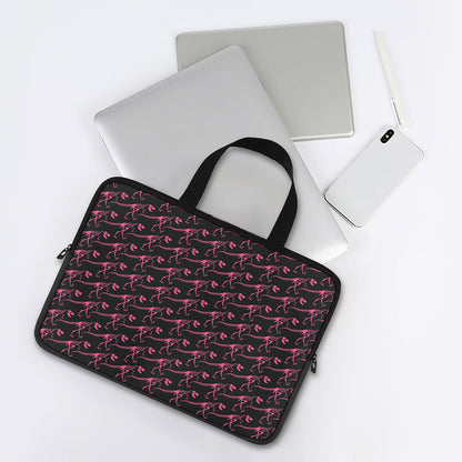 Pink Tyrannosaurus Fossil Pattern Print Laptop Sleeve With Handle