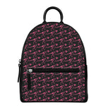 Pink Tyrannosaurus Fossil Pattern Print Leather Backpack