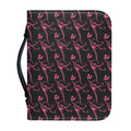 Pink Tyrannosaurus Fossil Pattern Print Leather Bible Cover