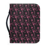 Pink Tyrannosaurus Fossil Pattern Print Leather Bible Cover