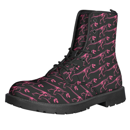 Pink Tyrannosaurus Fossil Pattern Print Backpack