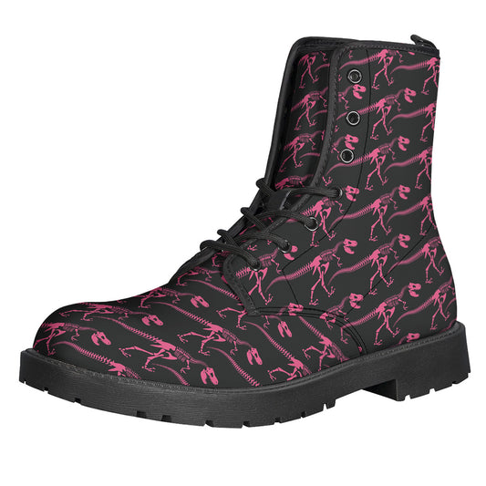 Pink Tyrannosaurus Fossil Pattern Print Backpack