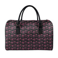 Pink Tyrannosaurus Fossil Pattern Print Leather Duffel Bag