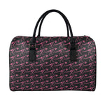 Pink Tyrannosaurus Fossil Pattern Print Leather Duffle Bag