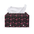 Pink Tyrannosaurus Fossil Pattern Print Leather Tissue Box Cover