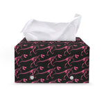 Pink Tyrannosaurus Fossil Pattern Print Leather Tissue Box Cover