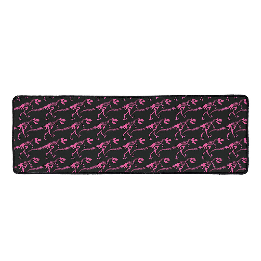 Pink Tyrannosaurus Fossil Pattern Print Long Kitchen Mat