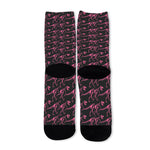 Pink Tyrannosaurus Fossil Pattern Print Long Socks