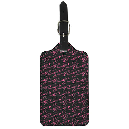 Pink Tyrannosaurus Fossil Pattern Print Luggage Tag