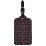 Pink Tyrannosaurus Fossil Pattern Print Luggage Tag