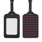 Pink Tyrannosaurus Fossil Pattern Print Luggage Tag