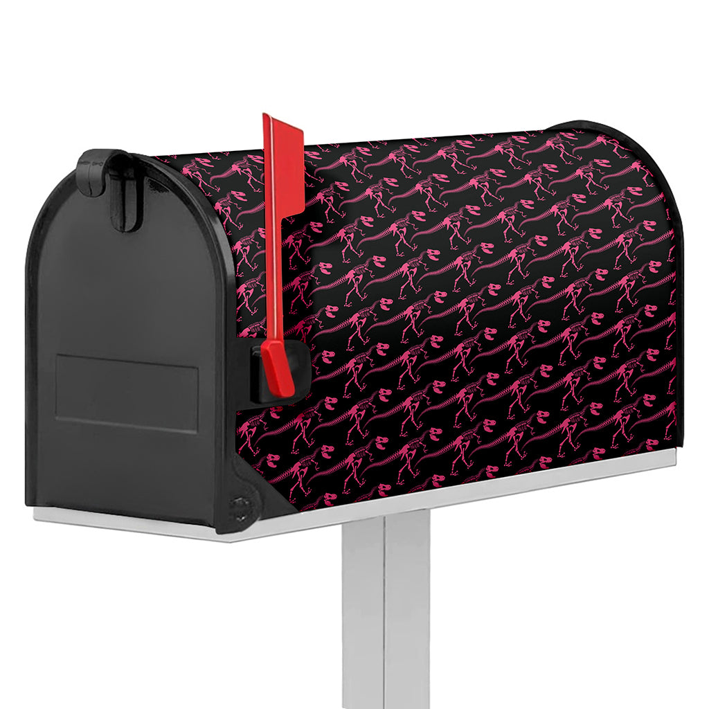Pink Tyrannosaurus Fossil Pattern Print Mailbox Cover