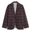 Pink Tyrannosaurus Fossil Pattern Print Men's Blazer