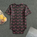 Pink Tyrannosaurus Fossil Pattern Print Men's Bodysuit