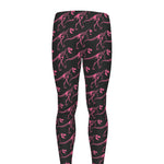 Pink Tyrannosaurus Fossil Pattern Print Men's leggings