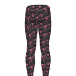 Pink Tyrannosaurus Fossil Pattern Print Men's leggings