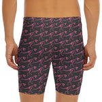Pink Tyrannosaurus Fossil Pattern Print Men's Long Boxer Briefs