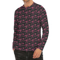 Pink Tyrannosaurus Fossil Pattern Print Men's Long Sleeve Rash Guard